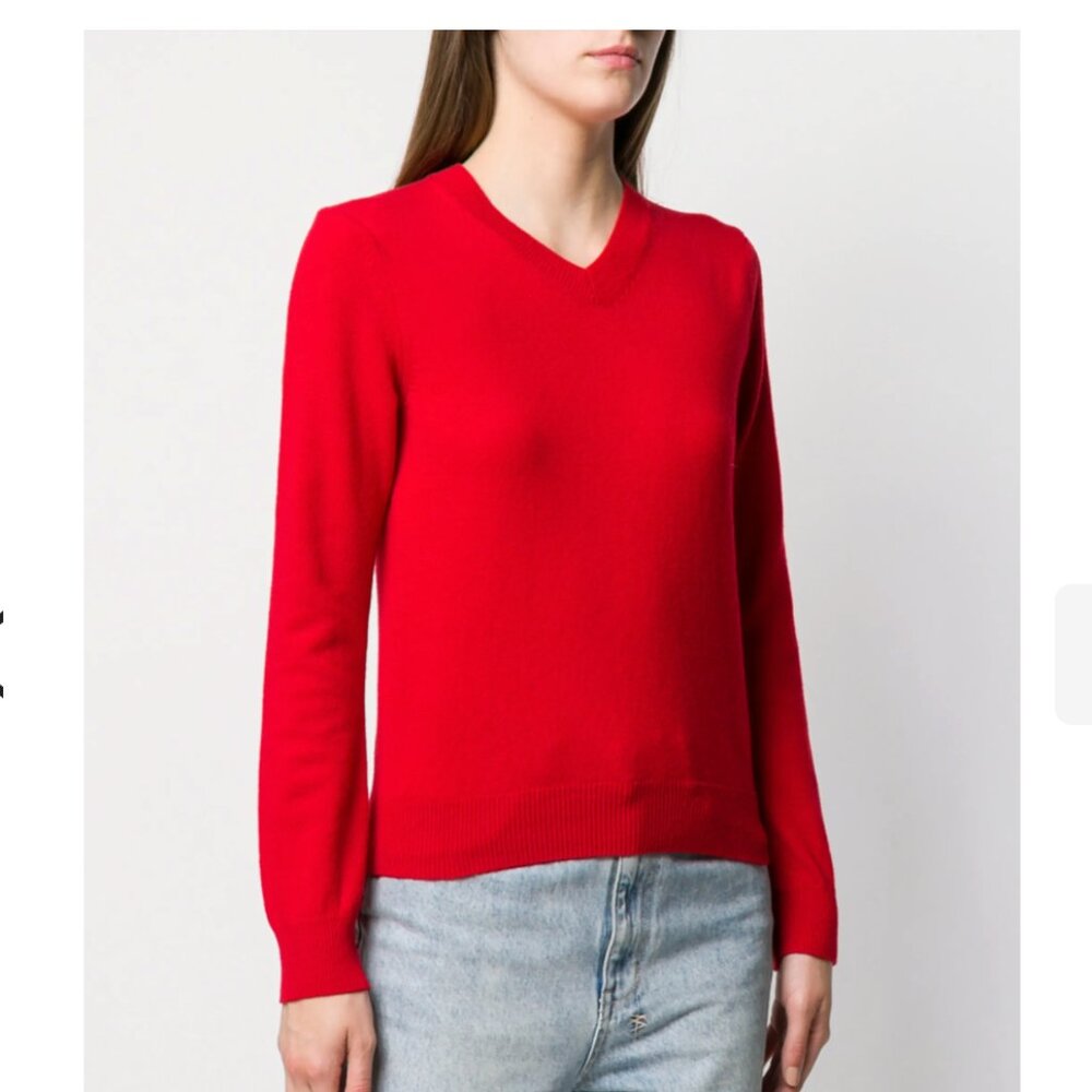 Comme des Garcons PLAY red v-neck (size XS)